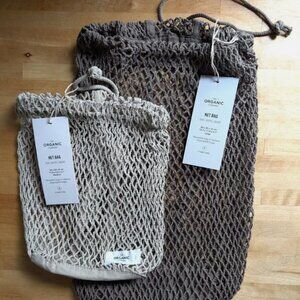 NWT The Organic Company Set of 2 Net Bags - Beach Shopping Storage Fruit Veggies